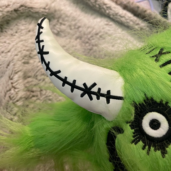 NEW Dolls Kill Green Monster Plushie Exclusive Rare Horned Stitched Goth Punk - Picture 7 of 10